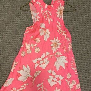 Pink flower summer dress